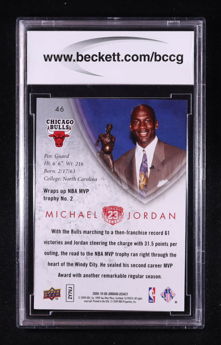 Michael Jordan 2009-10 Upper Deck Michael Jordan Legacy Collection Gold #46 (BCCG 10) at PristineAuction.com Michael Jordan 2009-10 Upper Deck Michael Jordan Legacy Collection Gold #46 (BCCG 10) at PristineAuction.com