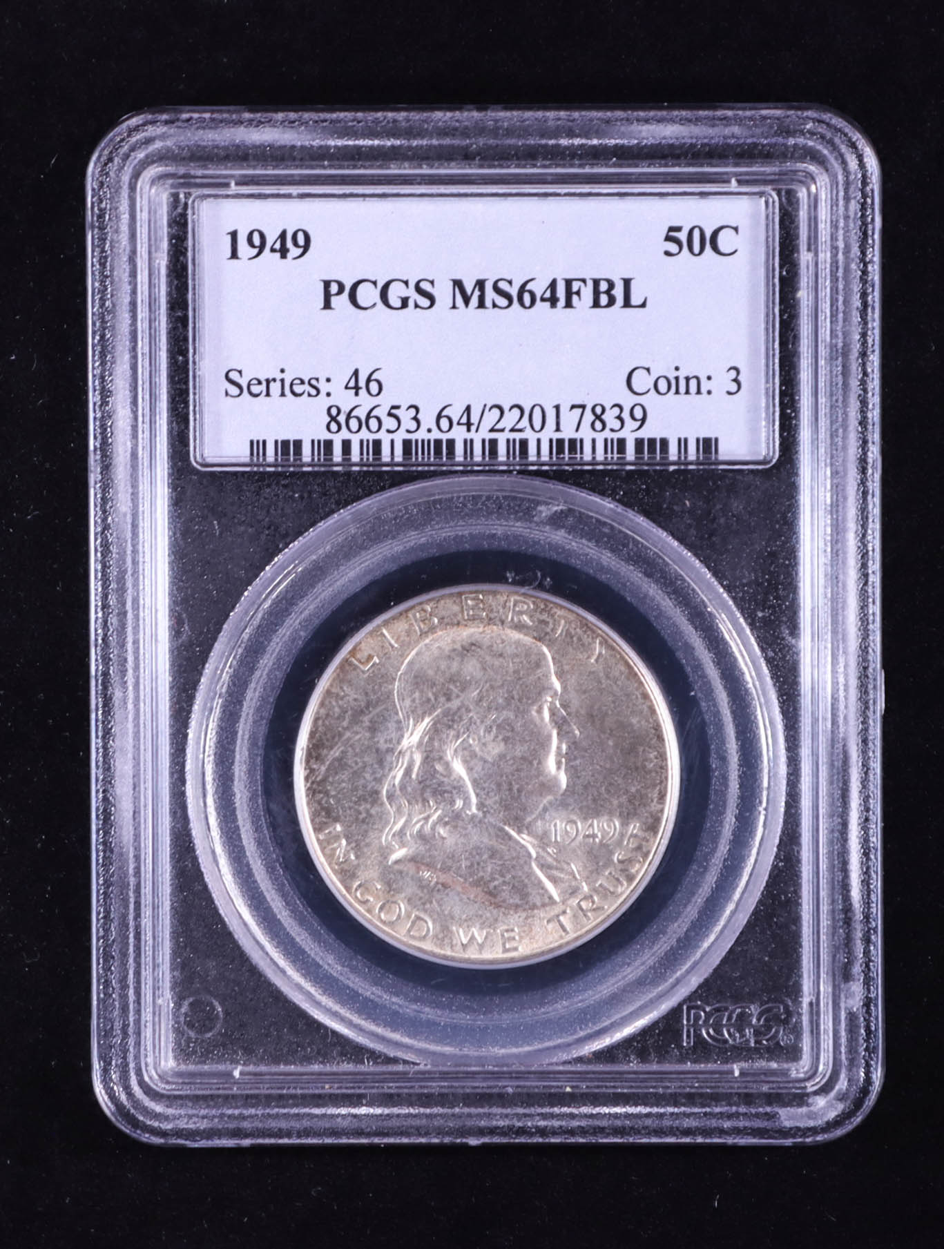 1949 Franklin 50 Cent Silver Half Dollar - Full Bell Lines (PCGS MS64FBL) at PristineAuction.com 1949 Franklin 50 Cent Silver Half Dollar - Full Bell Lines (PCGS MS64FBL) at PristineAuction.com