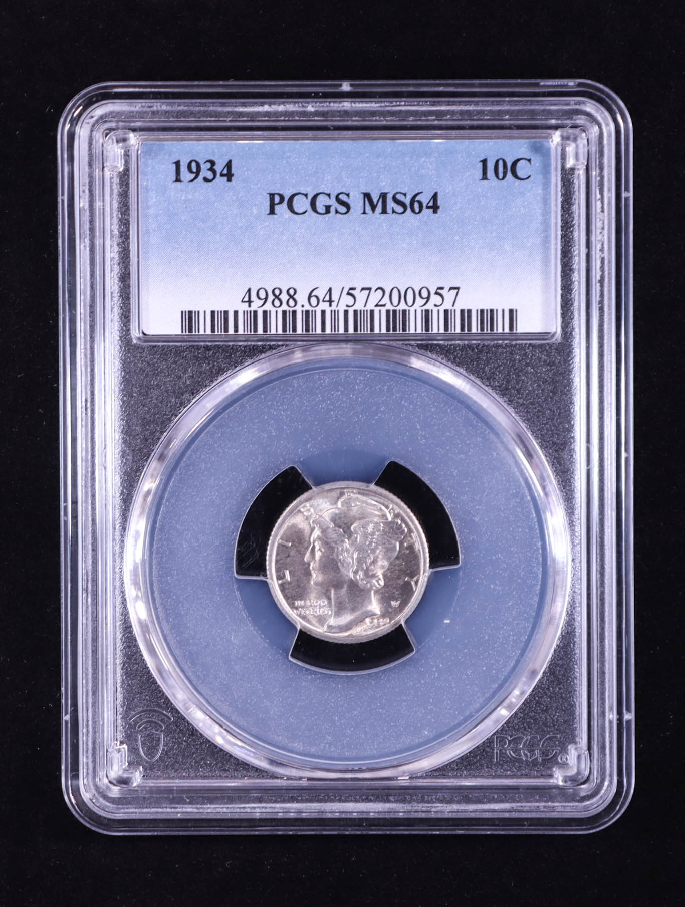 1934-P Mercury 10C Silver Dime (PCGS MS64) at PristineAuction.com 1934-P Mercury 10C Silver Dime (PCGS MS64) at PristineAuction.com