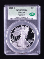 2022-S Proof American $1 Dollar Silver Eagle, First Delivery WitterBrick (CAC PR70DCAM) at PristineAuction.com