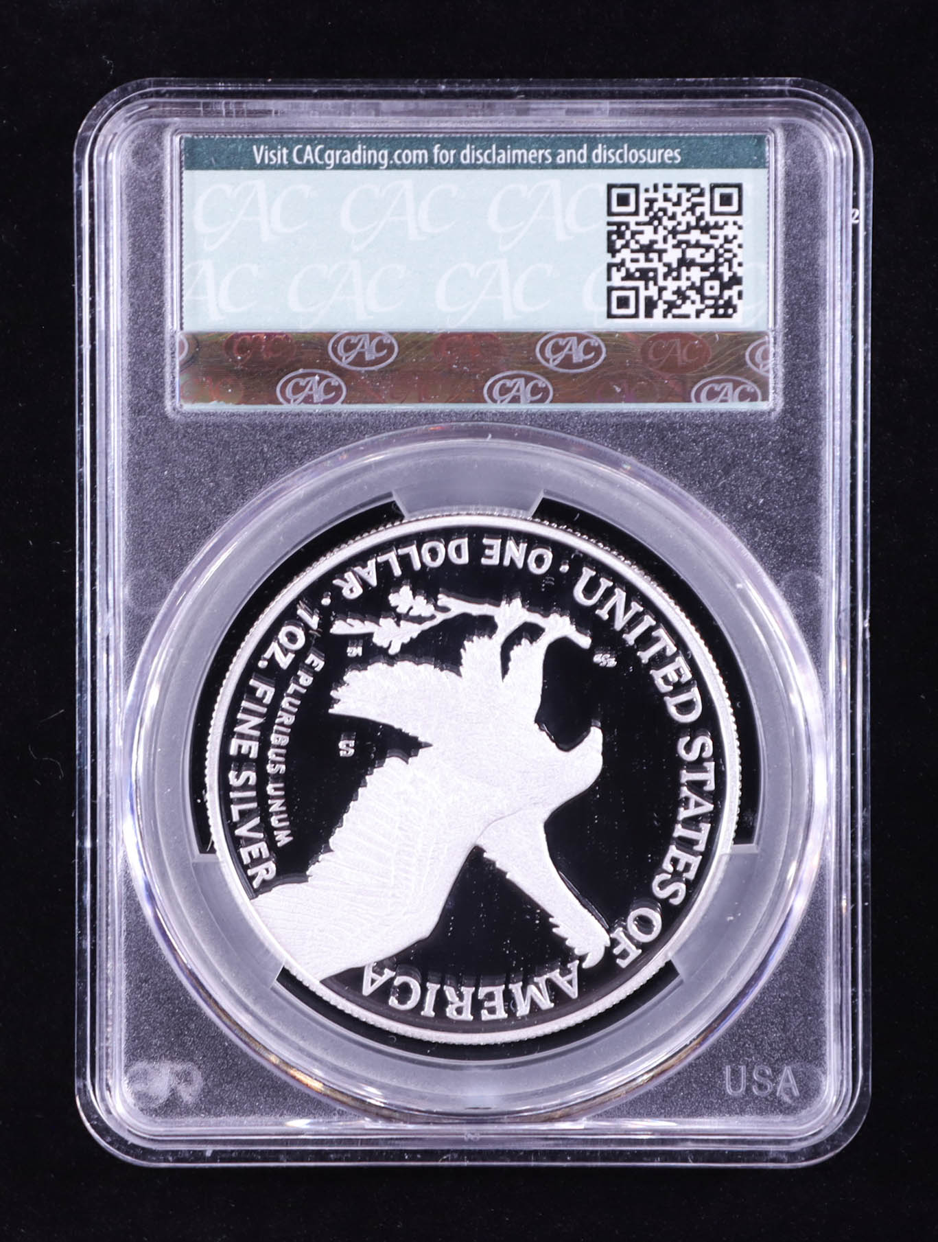 2023-S Proof American $1 Dollar Silver Eagle, First Delivery (CAC PR70DCAM) at PristineAuction.com 2023-S Proof American $1 Dollar Silver Eagle, First Delivery (CAC PR70DCAM) at PristineAuction.com