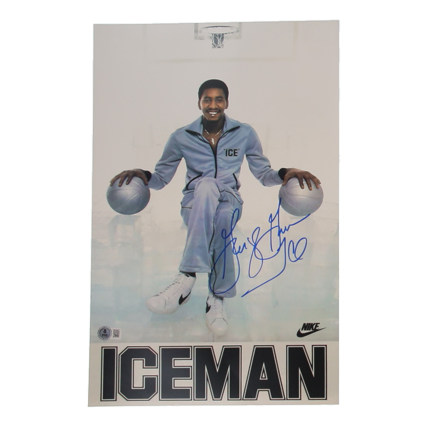 George Gervin Signed 11x17 Photo Inscribed "Ice" (Beckett) at PristineAuction.com George Gervin Signed 11x17 Photo Inscribed "Ice" (Beckett) at PristineAuction.com