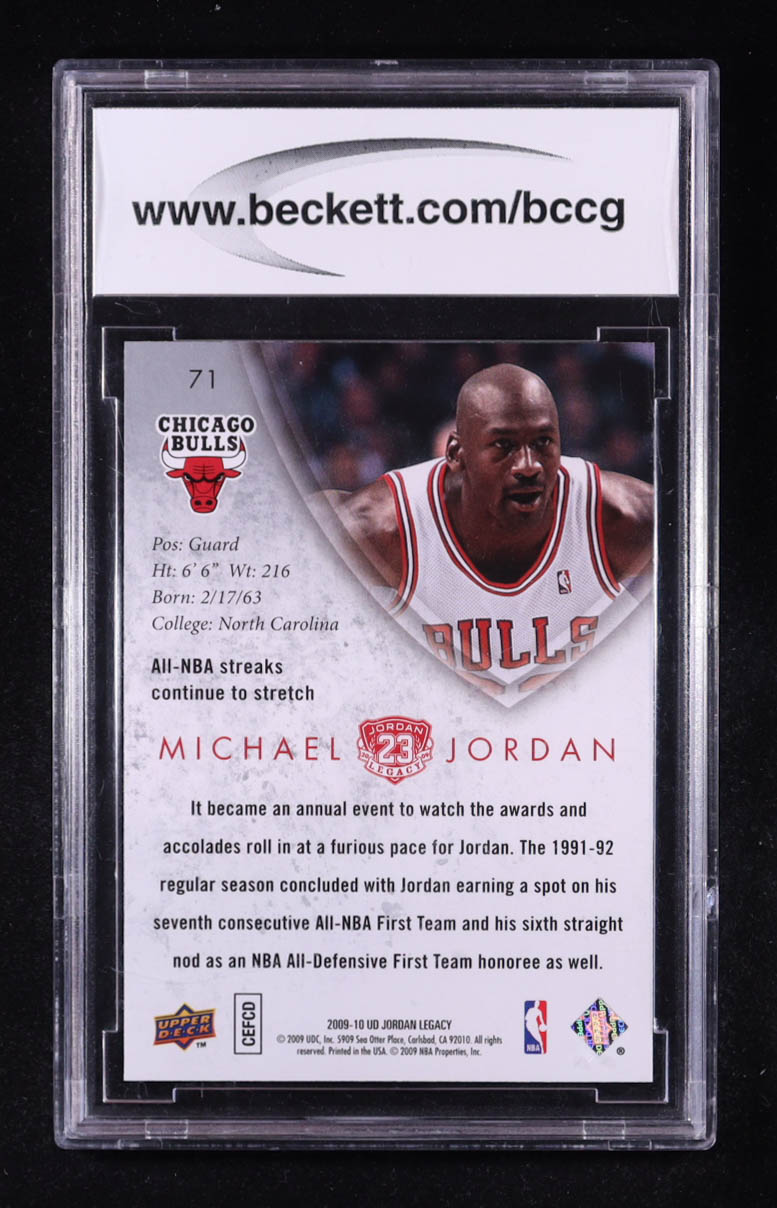 Michael Jordan 2009-10 Upper Deck Michael Jordan Legacy Collection Gold #71 (BCCG 10) at PristineAuction.com Michael Jordan 2009-10 Upper Deck Michael Jordan Legacy Collection Gold #71 (BCCG 10) at PristineAuction.com