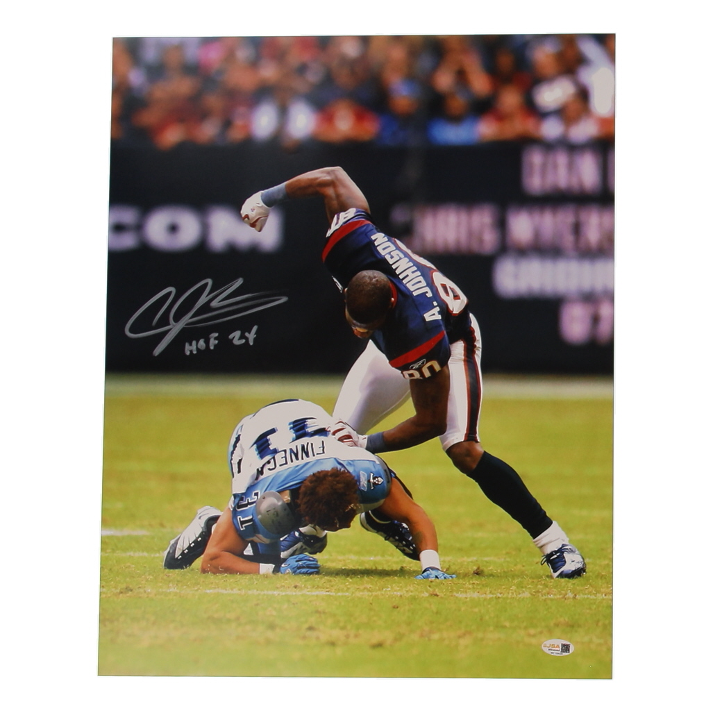 Andre Johnson Signed Texans 16x20 Photo Inscribed "HOF 24" (JSA) at PristineAuction.com Andre Johnson Signed Texans 16x20 Photo Inscribed "HOF 24" (JSA) at PristineAuction.com