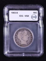1903-S Barber Silver 50 Cent Half Dollar (ICG VG8) at PristineAuction.com