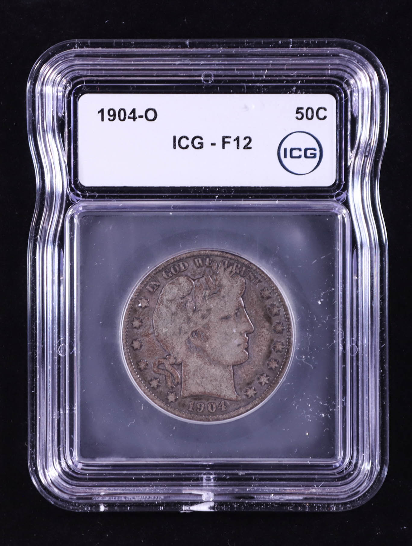 1904-O Barber Silver 50 Cent Half Dollar (ICG F12) at PristineAuction.com 1904-O Barber Silver 50 Cent Half Dollar (ICG F12) at PristineAuction.com