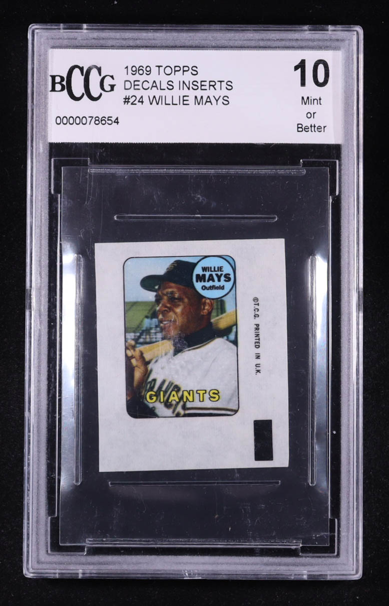 Willie Mays 1969 Topps Decals #24 (BCCG 10) at PristineAuction.com Willie Mays 1969 Topps Decals #24 (BCCG 10) at PristineAuction.com