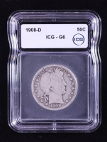 1908-D Barber Silver 50 Cent Half Dollar (ICG VG6) at PristineAuction.com