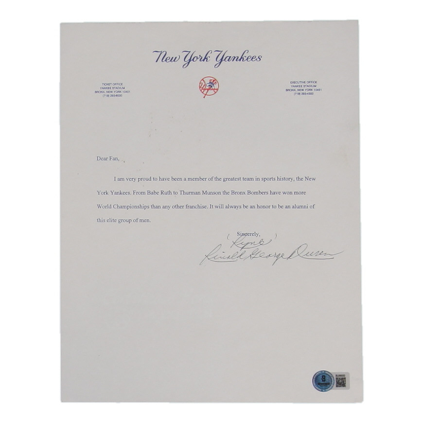Ryne Duren Signed Typed Letter (Beckett) at PristineAuction.com Ryne Duren Signed Typed Letter (Beckett) at PristineAuction.com