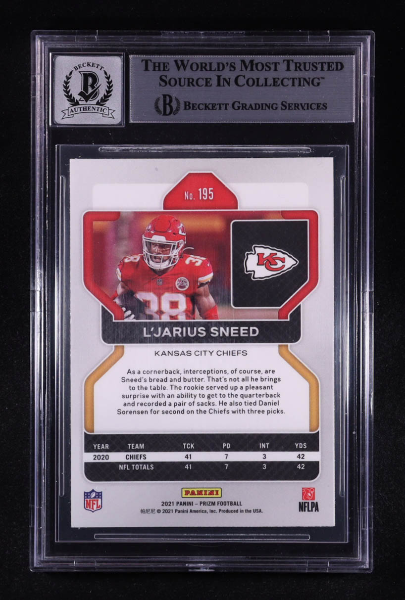 L'Jarius Sneed Signed 2021 Panini Prizm #195 (BGS | Autograph Graded BGS 10) at PristineAuction.com L'Jarius Sneed Signed 2021 Panini Prizm #195 (BGS | Autograph Graded BGS 10) at PristineAuction.com
