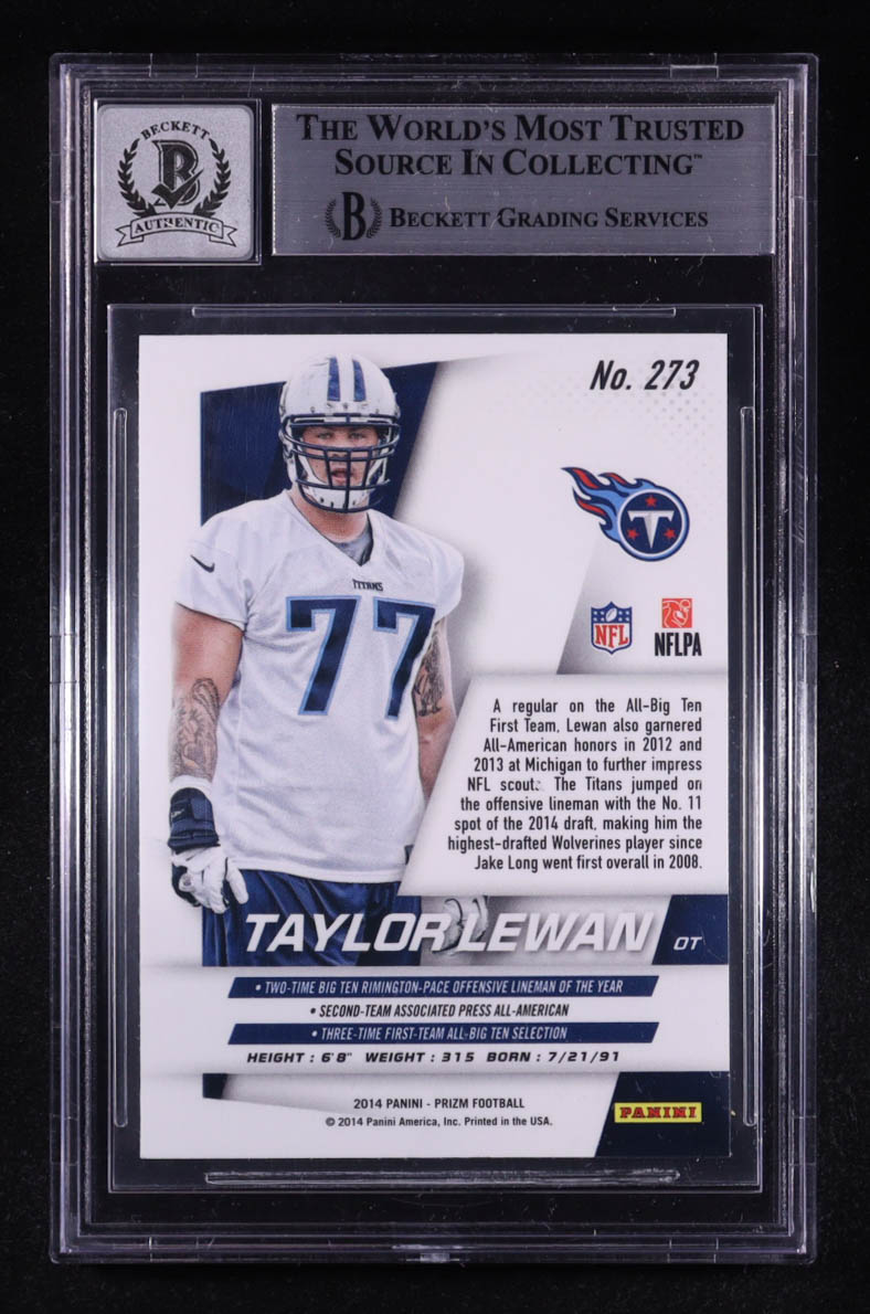 Taylor Lewan Signed 2014 Panini Prizm #273 RC (BGS | Autograph Graded BGS 10) at PristineAuction.com Taylor Lewan Signed 2014 Panini Prizm #273 RC (BGS | Autograph Graded BGS 10) at PristineAuction.com