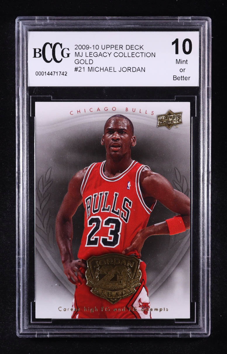 Michael Jordan 2009-10 Upper Deck Michael Jordan Legacy Collection Gold #21 (BCCG 10) at PristineAuction.com Michael Jordan 2009-10 Upper Deck Michael Jordan Legacy Collection Gold #21 (BCCG 10) at PristineAuction.com