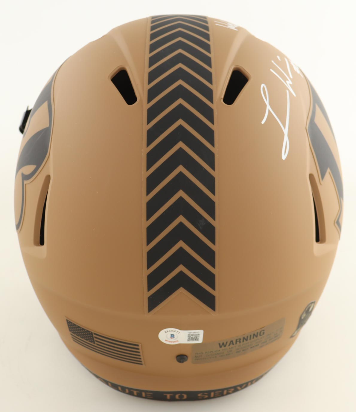 Logan Wilson Signed Bengals Full-Size Salute To Service Alternate Speed Helmet Inscribed "Welcome To The Jungle!" (Beckett) at PristineAuction.com Logan Wilson Signed Bengals Full-Size Salute To Service Alternate Speed Helmet Inscribed "Welcome To The Jungle!" (Beckett) at PristineAuction.com