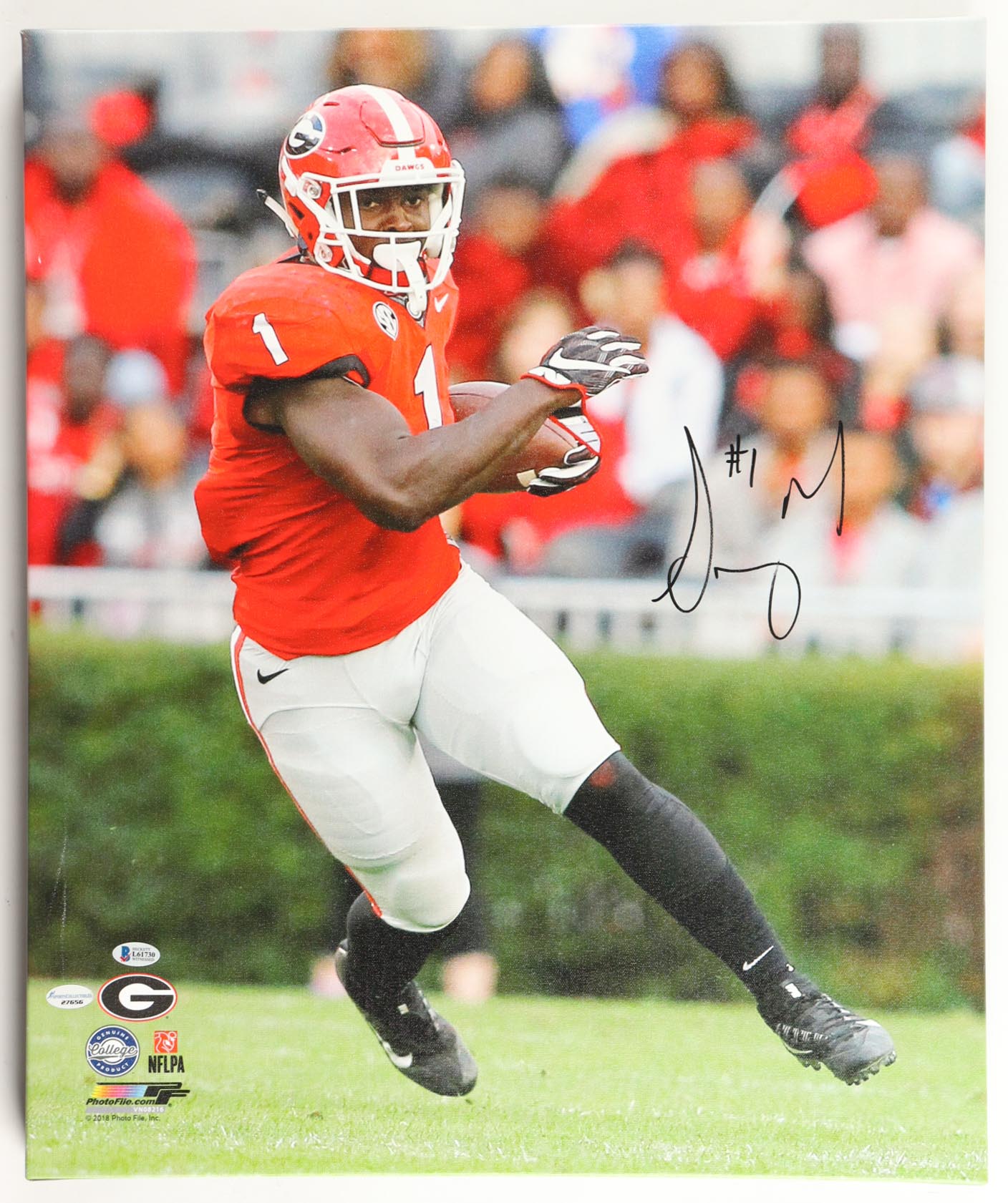 Sony Michel Signed Georgia Bulldogs 20x24 Print on Canvas (Beckett) at PristineAuction.com Sony Michel Signed Georgia Bulldogs 20x24 Print on Canvas (Beckett) at PristineAuction.com