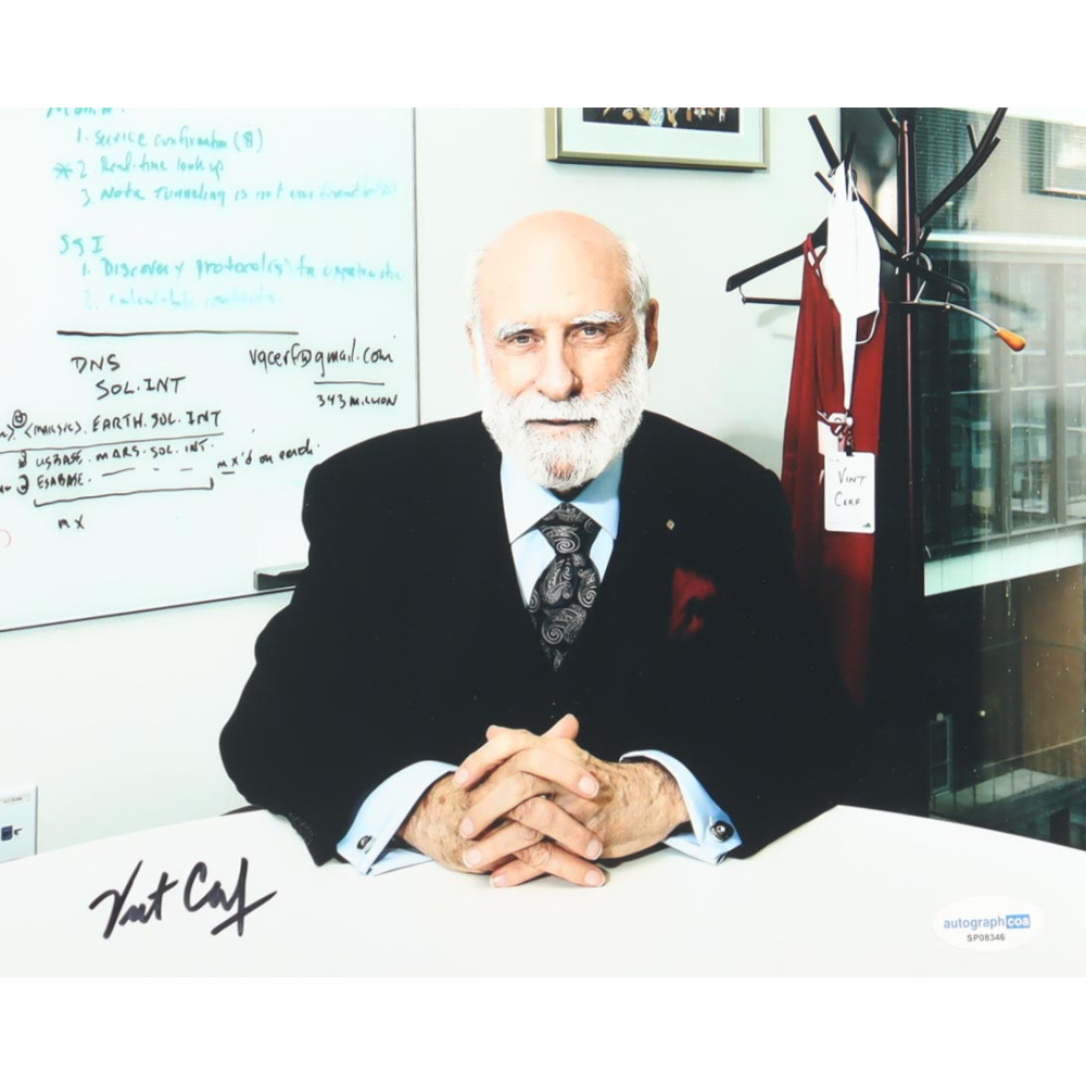 Vint Cerf Signed 8x10 Photo (ACOA) at PristineAuction.com