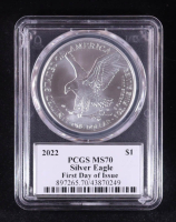 2022 American $1 Dollar Silver Eagle, First Day of Issue - John Dannreuther Signature Label (PCGS MS70) at PristineAuction.com
