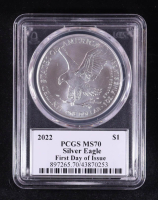 2022 American $1 Dollar Silver Eagle, First Day of Issue - John Dannreuther Signature Label (PCGS MS70) at PristineAuction.com