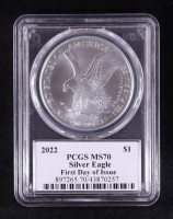 2022 American $1 Dollar Silver Eagle, First Day of Issue - John Dannreuther Signature Label (PCGS MS70) at PristineAuction.com