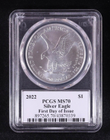 2022 American $1 Dollar Silver Eagle, First Day of Issue - John Dannreuther Signature Label (PCGS MS70) at PristineAuction.com