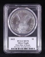 2022 American $1 Dollar Silver Eagle, First Day of Issue - John Dannreuther Signature Label (PCGS MS70) at PristineAuction.com