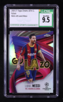 Lionel Messi 2020-21 Topps Chrome UEFA Champions League Golazo #GOLLM (CSG 9.5) at PristineAuction.com