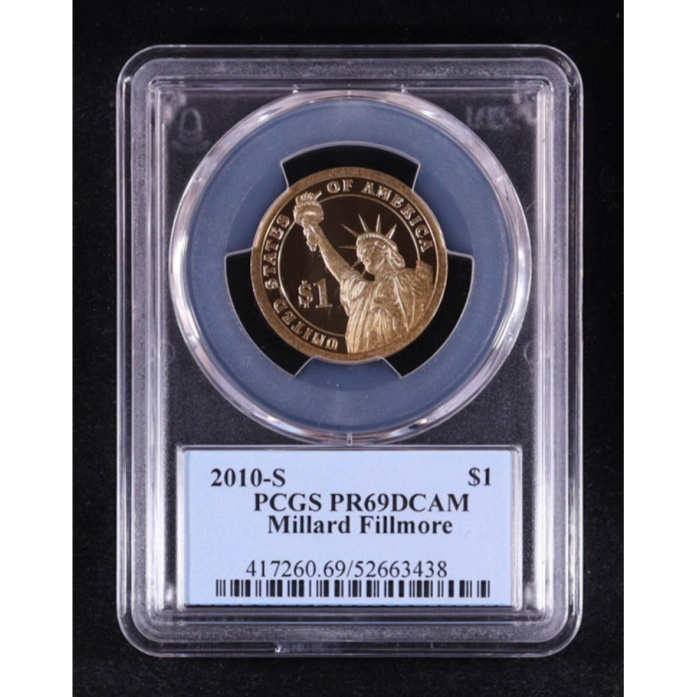 2010-S U.S. Presidential Proof $1 Dollar Coin - Millard Fillmore 13th President (PCGS PR69DCAM) at PristineAuction.com