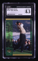 Tiger Woods 2001 Upper Deck #124 DM RC (CGC 8.5) at PristineAuction.com