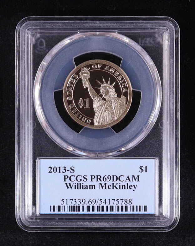 2013-S U.S. Presidential Proof $1 Dollar Coin - William McKinley 25th President (PCGS PR69DCAM) at PristineAuction.com 2013-S U.S. Presidential Proof $1 Dollar Coin - William McKinley 25th President (PCGS PR69DCAM) at PristineAuction.com