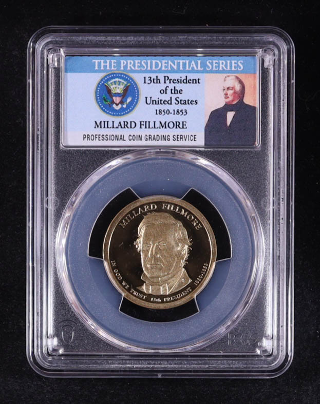 2010-S U.S. Presidential Proof $1 Dollar Coin - Millard Fillmore 13th President (PCGS PR69DCAM) at PristineAuction.com 2010-S U.S. Presidential Proof $1 Dollar Coin - Millard Fillmore 13th President (PCGS PR69DCAM) at PristineAuction.com