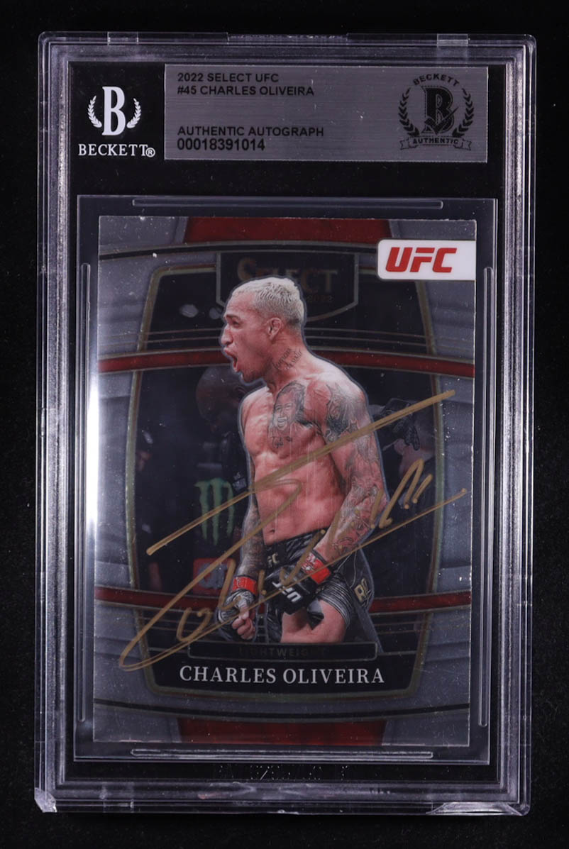 Charles Oliveira Signed 2022 Panini Select UFC #45 (BGS) at PristineAuction.com Charles Oliveira Signed 2022 Panini Select UFC #45 (BGS) at PristineAuction.com