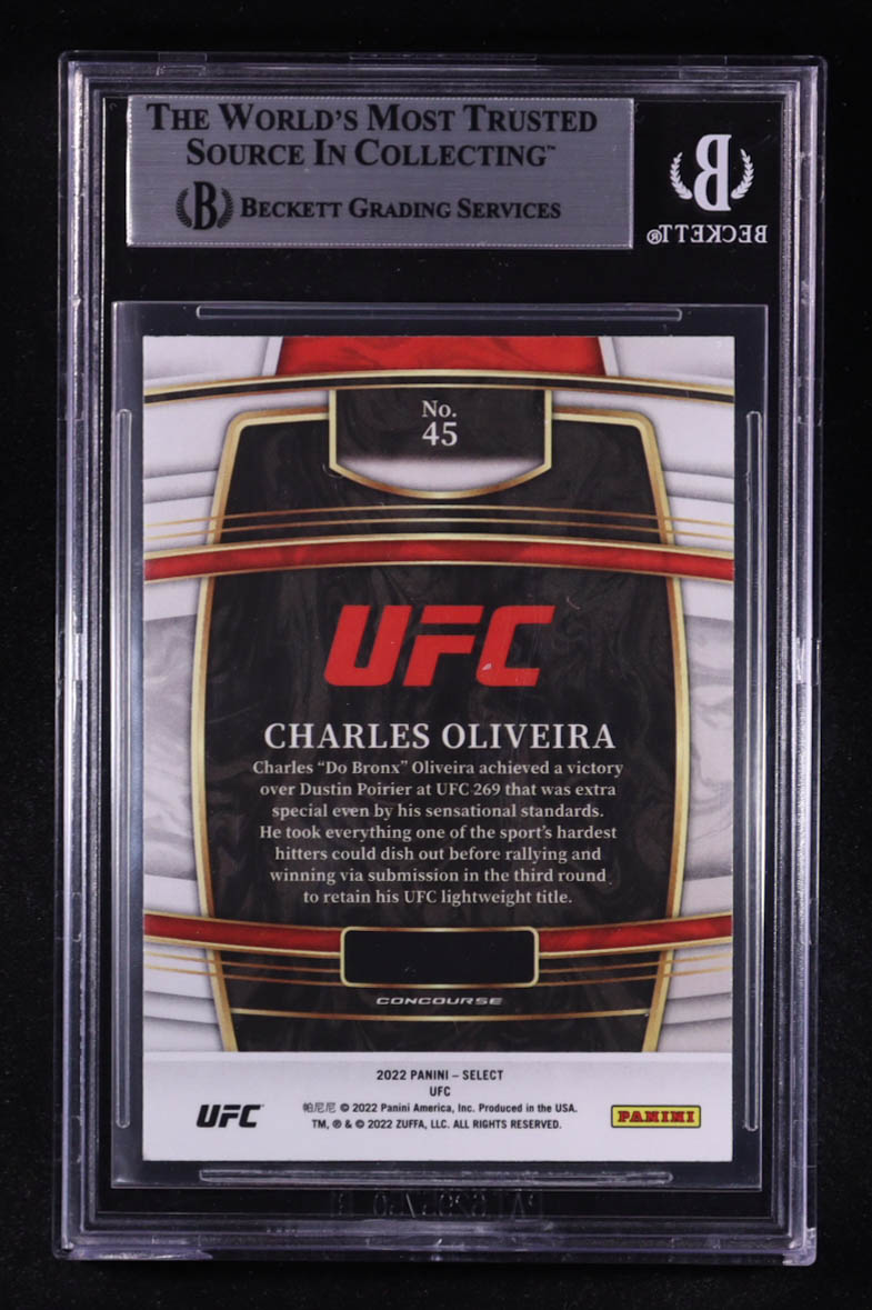 Charles Oliveira Signed 2022 Panini Select UFC #45 (BGS) at PristineAuction.com Charles Oliveira Signed 2022 Panini Select UFC #45 (BGS) at PristineAuction.com