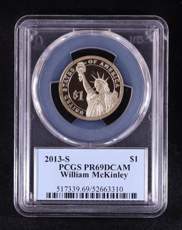 2013-S U.S. Presidential Proof $1 Dollar Coin - William McKinley 25th President (PCGS PR69DCAM) at PristineAuction.com 2013-S U.S. Presidential Proof $1 Dollar Coin - William McKinley 25th President (PCGS PR69DCAM) at PristineAuction.com
