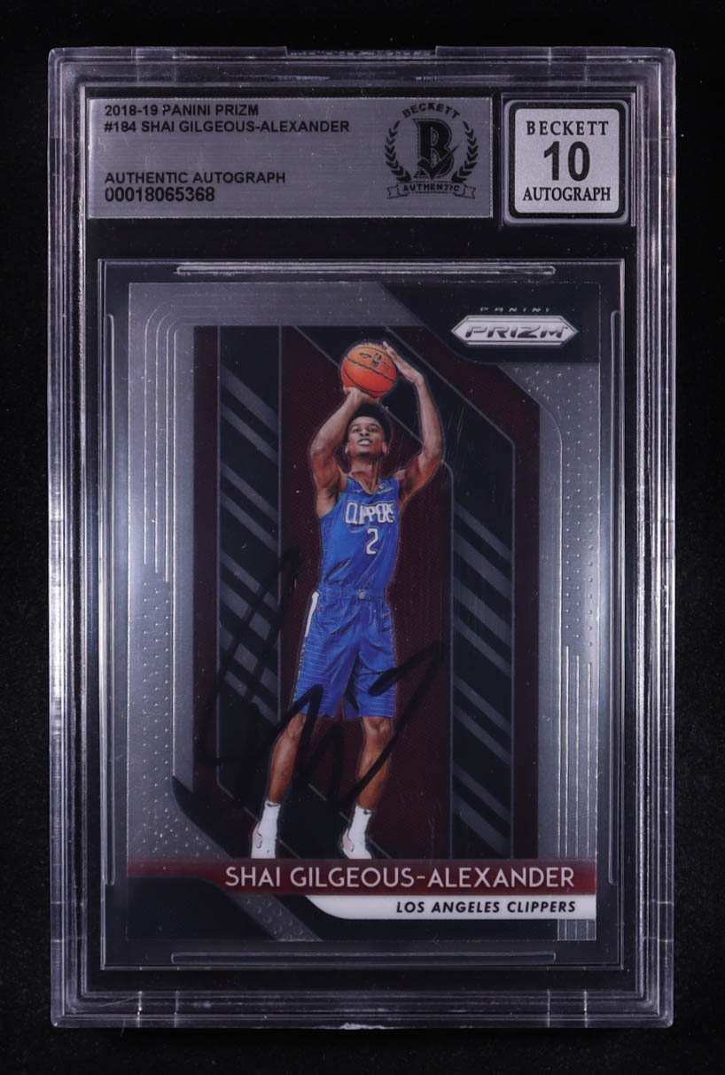 Shai Gilgeous-Alexander Signed 2018-19 Panini Prizm #184 RC (BGS | Autograph Graded BGS 10) at PristineAuction.com Shai Gilgeous-Alexander Signed 2018-19 Panini Prizm #184 RC (BGS | Autograph Graded BGS 10) at PristineAuction.com