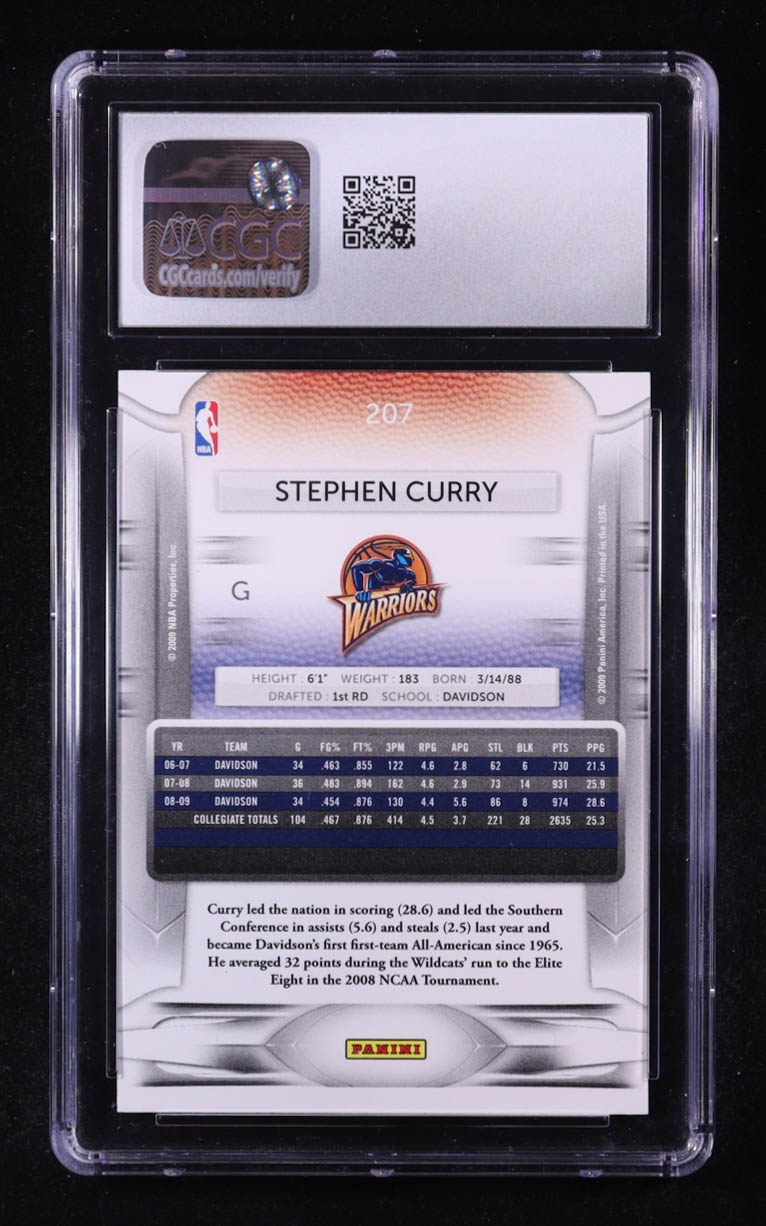 Stephen Curry 2009-10 Panini Prestige #207 RC (CGC 9) at PristineAuction.com Stephen Curry 2009-10 Panini Prestige #207 RC (CGC 9) at PristineAuction.com