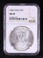 1986 American Silver $1 Dollar Eagle - First Year of Issue (NGC MS69) at PristineAuction.com