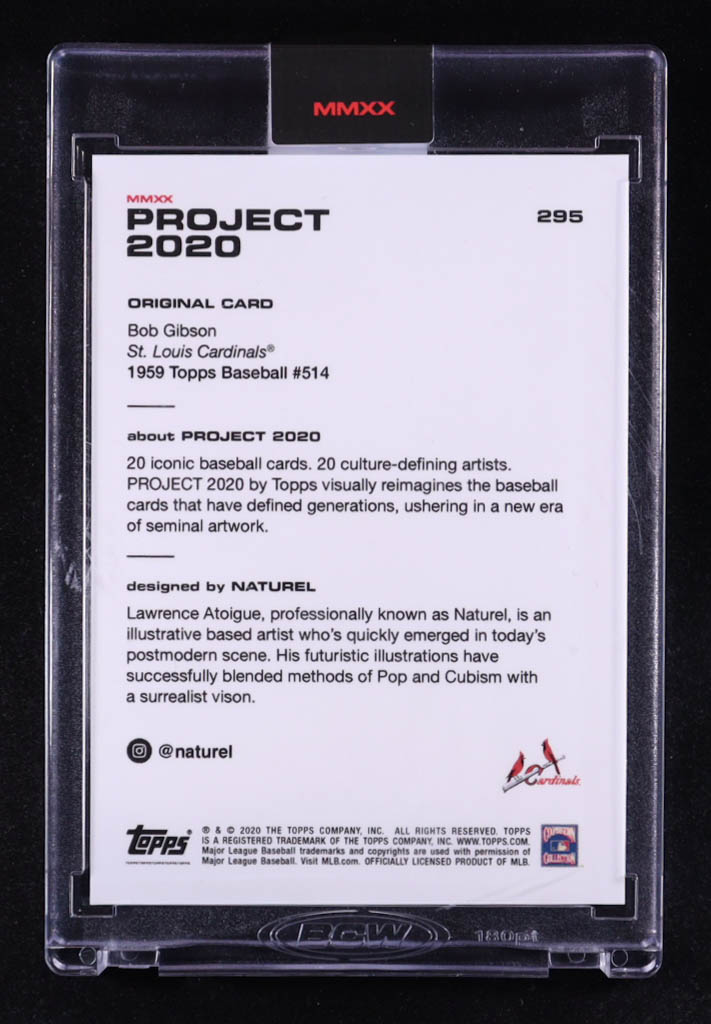 Bob Gibson 2020 Topps Project 2020 #295 Naturel at PristineAuction.com Bob Gibson 2020 Topps Project 2020 #295 Naturel at PristineAuction.com