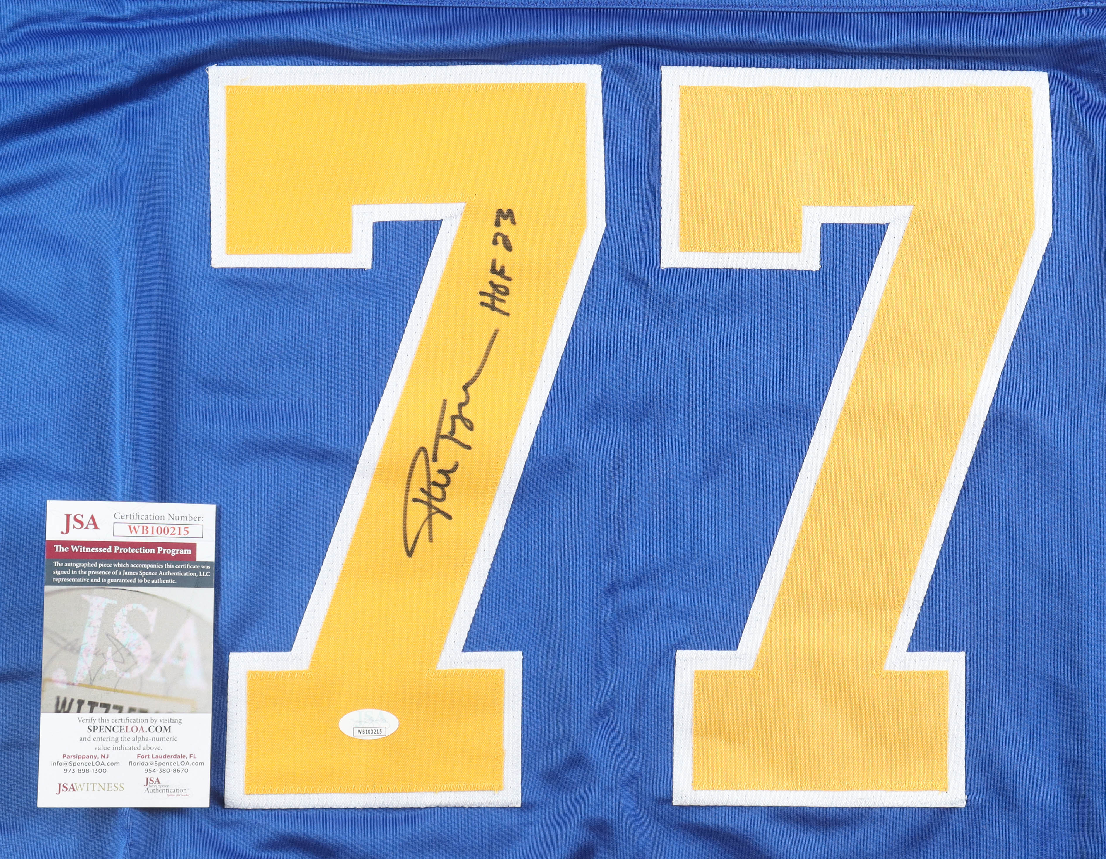 Pierre Turgeon Signed Jersey Inscribed "HOF 23" (JSA) at PristineAuction.com Pierre Turgeon Signed Jersey Inscribed "HOF 23" (JSA) at PristineAuction.com
