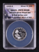 2009-S U.S. Territories Quarter, U.S. Virgin Islands - 18-Coin 90% Silver Proof Set - First Strike Certified #610/992 (ANACS PR70 DCAM) at PristineAuction.com