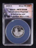 2009-S U.S. Territories Quarter, Puerto Rico - 18-Coin 90% Silver Proof Set - First Strike Certified #610 / 992 (ANACS PR70 DCAM) at PristineAuction.com