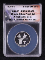 2009-S U.S. Territories Quarter, Guam - 18-Coin 90% Silver Proof Set - First Strike Certified #610/992 (ANACS PR70 DCAM) at PristineAuction.com
