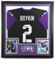 Trevone Boykin Signed Custom Framed Jersey Display Inscribed "Go Frogs" (SC) at PristineAuction.com