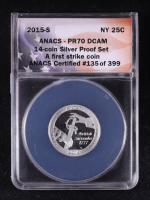 2015-S America the Beautiful Quarter, Sarasota - 14-Coin 90% Silver Proof Set - First Strike Certified #135 of 399 (ANACS PR70 DCAM) at PristineAuction.com