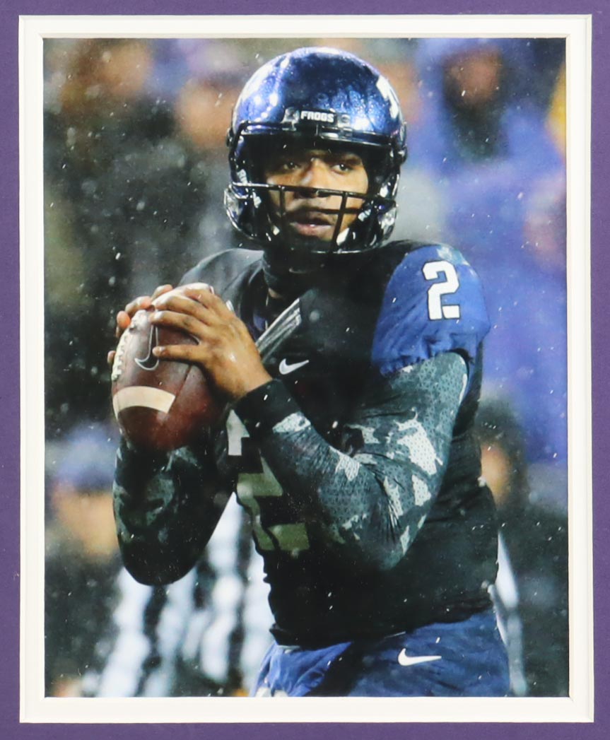 Trevone Boykin Signed Custom Framed Jersey Display Inscribed "Go Frogs" (SC) at PristineAuction.com Trevone Boykin Signed Custom Framed Jersey Display Inscribed "Go Frogs" (SC) at PristineAuction.com