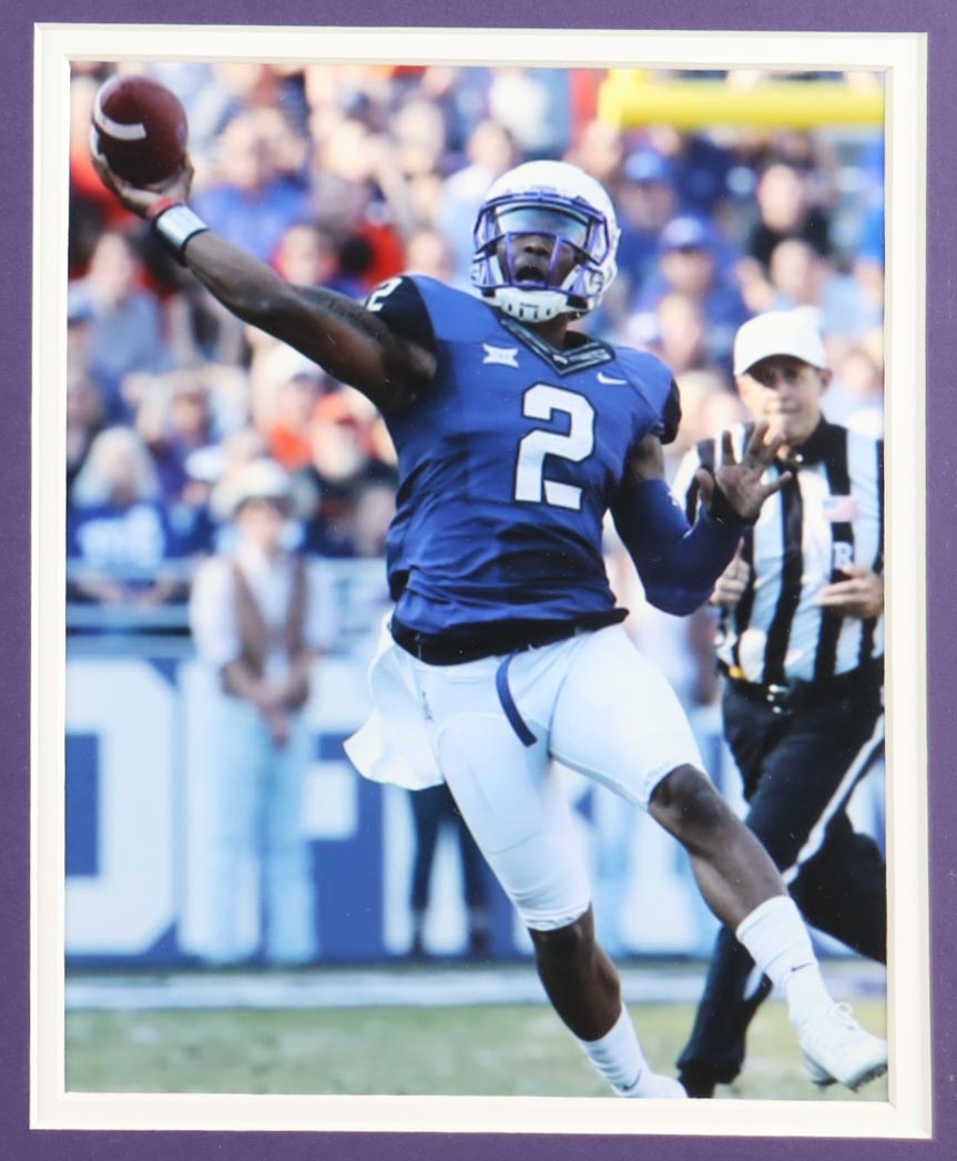 Trevone Boykin Signed Custom Framed Jersey Display Inscribed "Go Frogs" (SC) at PristineAuction.com Trevone Boykin Signed Custom Framed Jersey Display Inscribed "Go Frogs" (SC) at PristineAuction.com