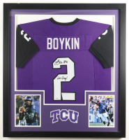 Trevone Boykin Signed Custom Framed Jersey Display Inscribed "Go Frogs" (SC) at PristineAuction.com