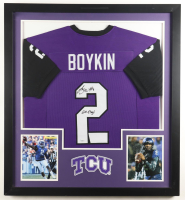 Trevone Boykin Signed Custom Framed Jersey Display Inscribed "Go Frogs" (SC) at PristineAuction.com