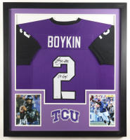 Trevone Boykin Signed Custom Framed Jersey Display Inscribed "Go Frogs" (SC) at PristineAuction.com