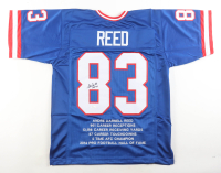 Andre Reed Signed Career Highlight Stat Jersey Inscribed "HOF 14" (JSA) at PristineAuction.com