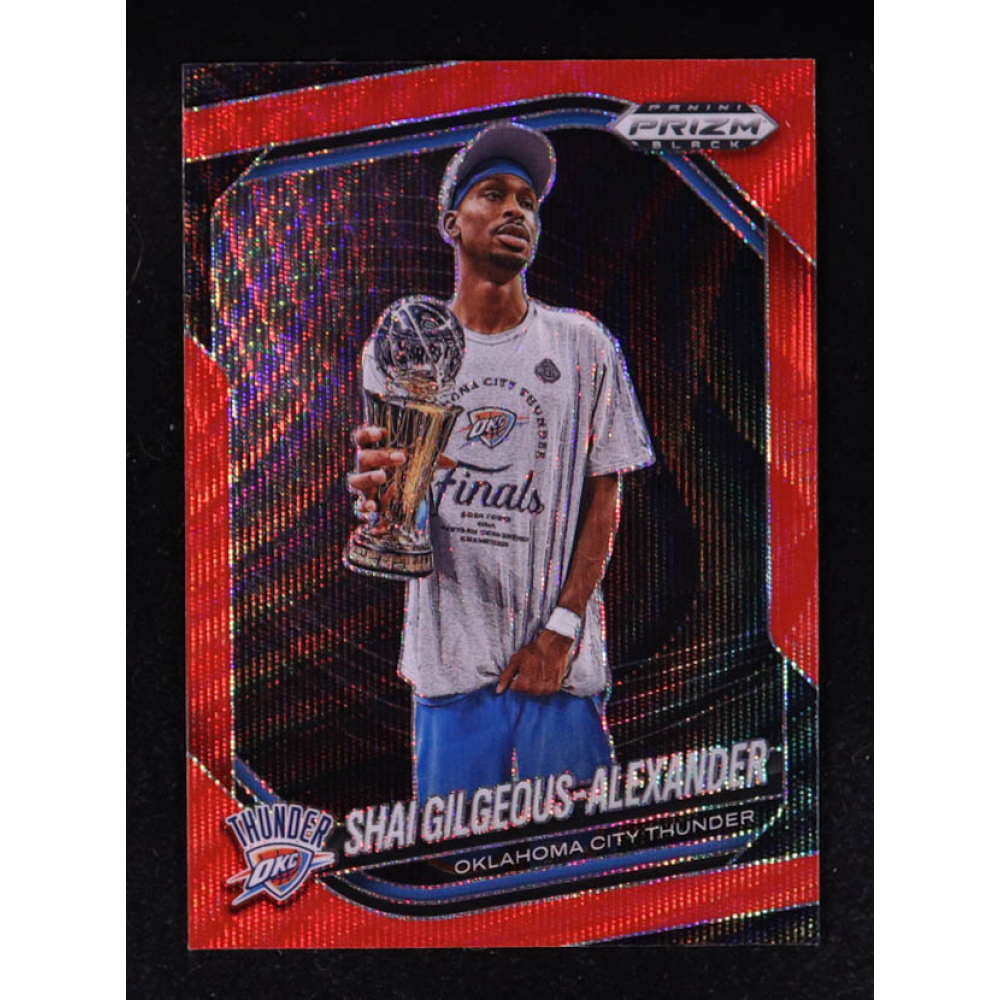 Shai Gilgeous-Alexander 2024-25 Panini Prizm Black Prizms Ruby Wave #164 at PristineAuction.com