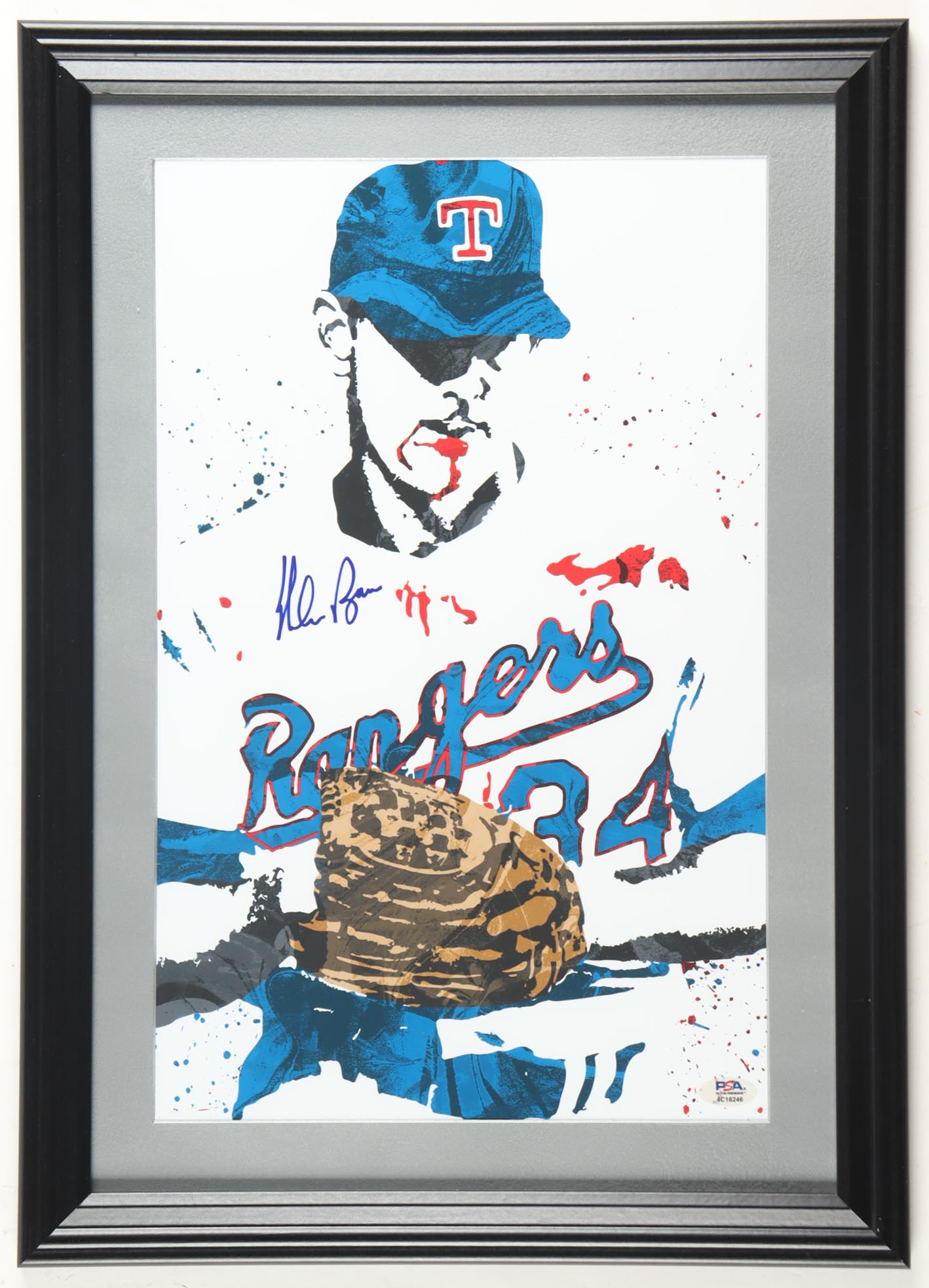 Nolan Ryan Signed Rangers Custom Framed Art Print Display (PSA) at PristineAuction.com Nolan Ryan Signed Rangers Custom Framed Art Print Display (PSA) at PristineAuction.com